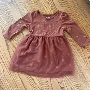 Carter's Fall Brown Long Sleeve Kids Dress